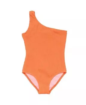Детский купальник мандариновый на одно плечо для девочек Snapper Rock, оранжевый