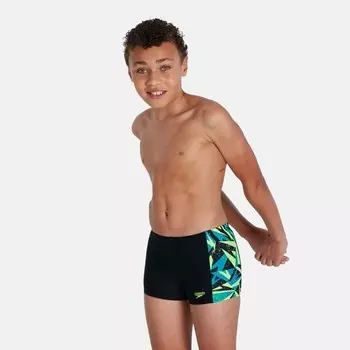 Детский купальник пластизольный раскладной, аквашорты Speedo, черный