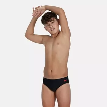 Детский купальник с логотипом, трусы 6,5 см Speedo, черный