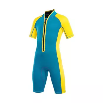 Детский купальник SBART толщиной 2 мм зимний утолщенный морозостойкий и теплый цельный купальник с длинными рукавами гидрокостюм желтый XS-XXL