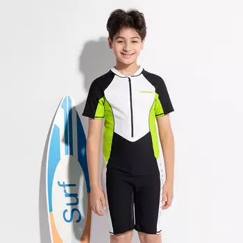 Детский купальник Shark Bart, купальник-боксер для мальчиков, цельный детский купальник среднего и большого размера, черный 110-170 SBART