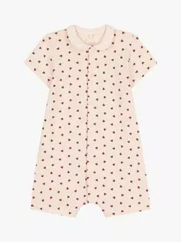 Детский легкий флисовый комбинезон с принтом в виде сердечка Petit Bateau, цвет Avalanche/Fameux