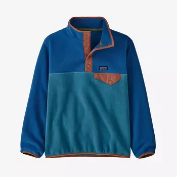 Детский легкий флисовый пуловер Synchilla Snap-T Patagonia, цвет Wavy Blue