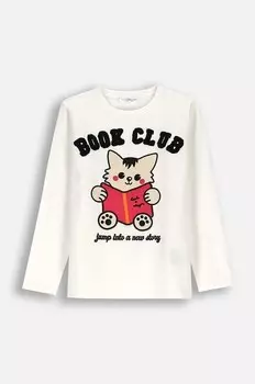 Детский лонгслив Coccodrillo, белый