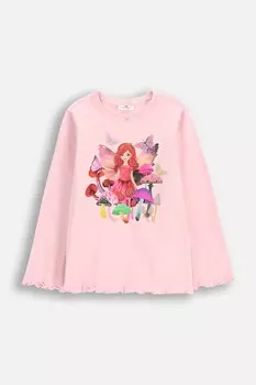 Детский лонгслив Coccodrillo, розовый