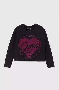 Детский лонгслив Guess, черный