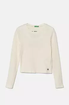 Детский лонгслив United Colors of Benetton, бежевый