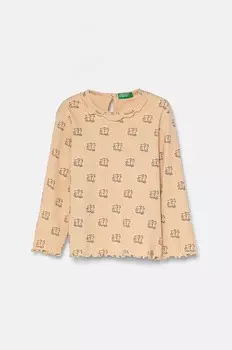 Детский лонгслив United Colors of Benetton, оранжевый
