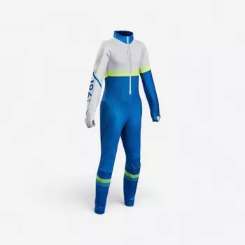 Детский лыжный комбинезон Wedze, цвет electric blue/blanco nieve/fluo neon yellow
