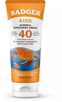 Детский минеральный солнцезащитный крем SPF 40 — 2,9 жидк. унция Badger