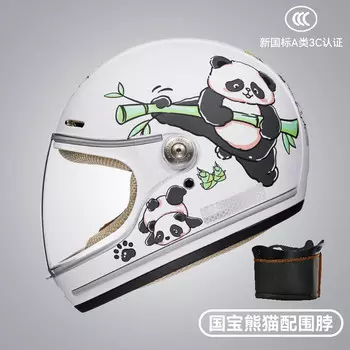 Детский мотоциклетный шлем Haolebao с хлопковым шарфом всесезонный с принтом, белый