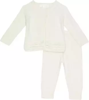 Детский набор Barefoot Dreams CozyChic Heirloom Cardi and Pants Set, цвет Pearl