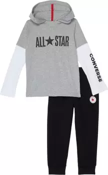 Детский набор Converse All Star Twofer Hoodie and Joggers Set, цвет Dark Grey Heather