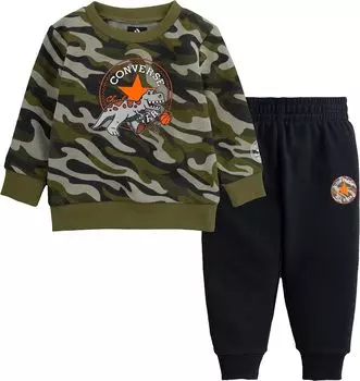 Детский набор Converse Camo Crew Joggers Set, черный