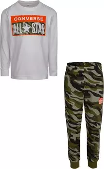 Детский набор Converse Long Sleeve Joggers Set, цвет Field Surplus