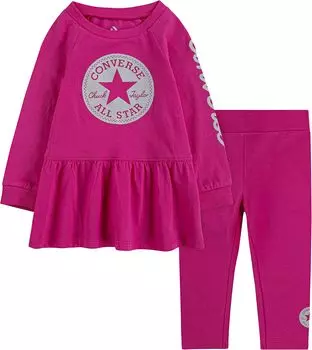 Детский набор Converse Peplum T-Shirt and Leggings Set, цвет Mod Pink