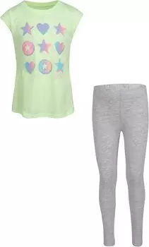 Детский набор Converse Ruffle Leggings Set, цвет Lunar Rock Heather