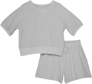 Детский набор HABITUAL girl Ponte Top & Shorts Set, цвет Grey Heather