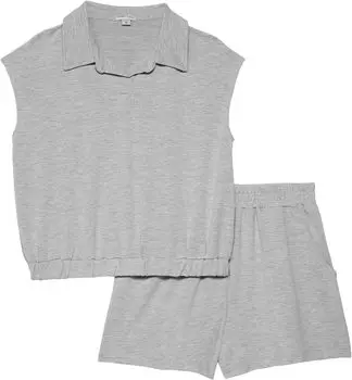 Детский набор HABITUAL girl Two-Piece Collar Shirt Shorts Set, цвет Grey Heather