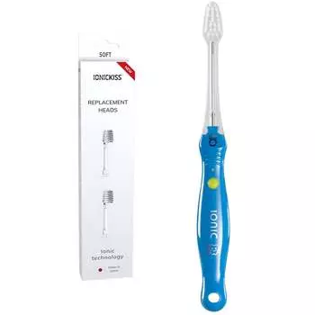 Детский набор - IONICKISS Kids Soft Blue Ionic Toothbrush + 2 шт. Мягкие советы для детей Inna marka