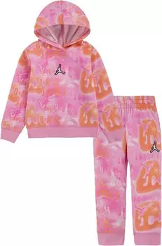 Детский набор Jordan Essentials All Over Print Fleece Pullover Set, цвет Pinksicle