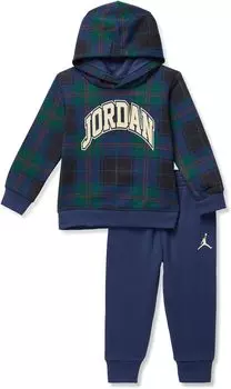 Детский набор Jordan Essentials Plaid Pullover Set, цвет Obsidian
