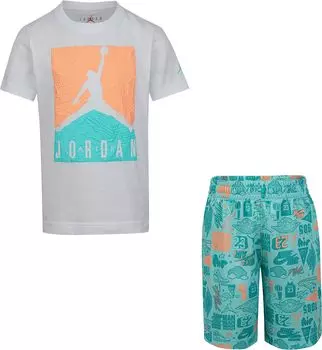 Детский набор Jordan Jordan Air Elements Tee/Shorts Set, цвет Tropical Twist