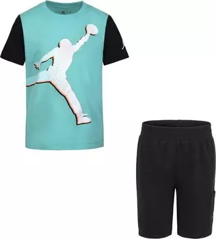 Детский набор Jordan Jordan Jumpman Cargo Tee/Shorts Set, черный