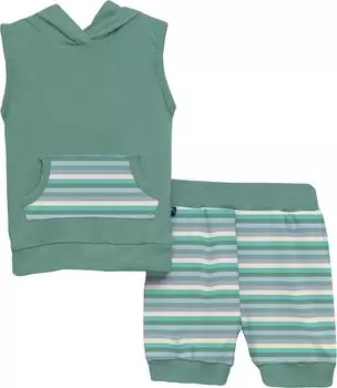 Детский набор Kickee Pants Hoodie Tank Outfit Set, цвет April Showers Stripe