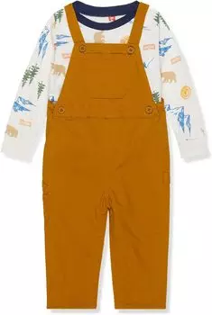 Детский набор Levi'S Happy Camper Tee & Overalls, цвет Cathay Spice