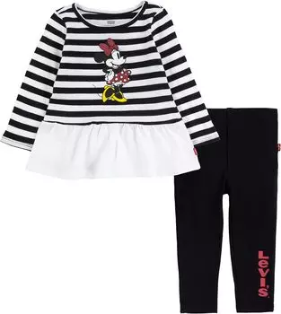 Детский набор Levi'S Levi's x Disney Minnie Mouse T-Shirt and Leggings Set, черный