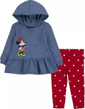 Детский набор Levi'S Levi's x Disney Minnie Mouse Hoodie and Leggings Set, цвет Navy Heather