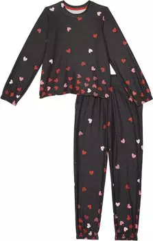 Детский набор P.J. Salvage Kiss Me Goodnight Hearts Two-Piece Lounge Set, цвет Slate
