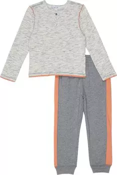 Детский набор Splendid Littles Space Dye Long Sleeve Top & Pants Set, цвет Light Grey Charcoal Heather