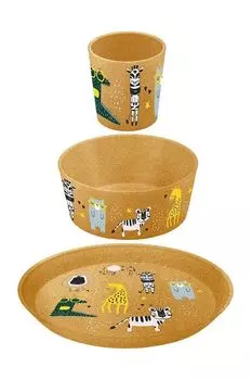 Детский набор: тарелка, миска и чашка (3 шт.) Koziol, бежевый