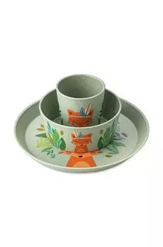 Детский набор: тарелка, миска и чашка, в упаковке 3 шт. Koziol, зеленый