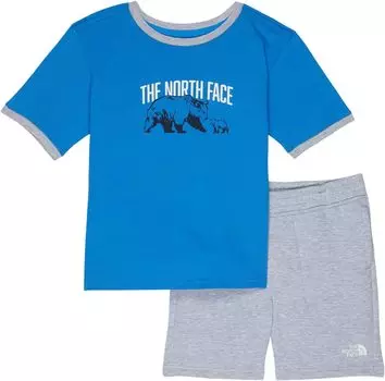 Детский набор The North Face Cotton Summer Set, цвет Super Sonic Blue/TNF Light Grey Heather