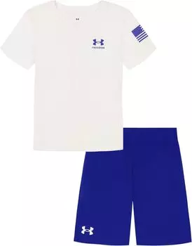 Детский набор Under Armour Freedom Flag Short Set, белый