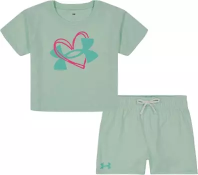 Детский набор Under Armour Jersey Tee and Shorts Set, цвет Aqua Foam