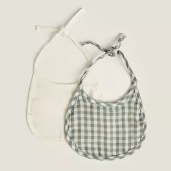 Детский нагрудник Zara Home Check Print, 2 шутки