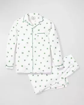 Детский пижамный комплект с принтом «Трилистник», размер 6M–14 Petite Plume, цвет Green