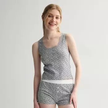 Детский пижамный топ с кружевной отделкой и резинкой Harper & Ivy, цвет gray floral