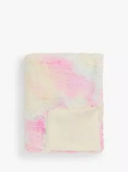 Детский плед из искусственного меха John Lewis с эффектом омбре, розовый/разноцветный