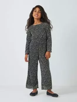 Детский плиссированный комбинезон для вечеринки John Lewis, серебристый/черный