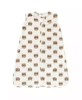 Детский плюшевый спальный мешок без рукавов унисекс для маленьких мальчиков, мешок, одеяло, медведь Hudson Baby, коричневый