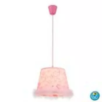 Детский подвесной светодиодный светильник RGB с текстильным абажуром, розовый, ТАРСО etc-shop
