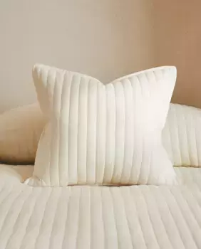 Детский полосатый чехол на подушку Zara Home, экрю