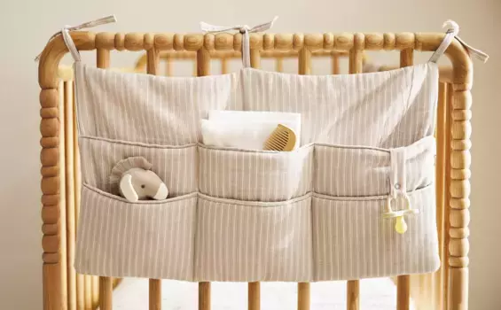 Детский полосатый подвесной органайзер Zara Home, коричневый