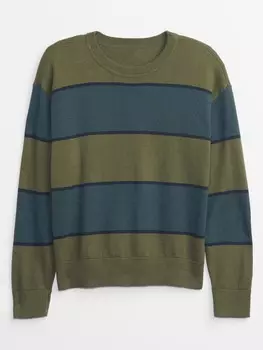 Детский полосатый свитер Gap, зеленый