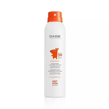 Детский прозрачный солнцезащитный крем для влажной кожи Spf50 200 мл, Babe